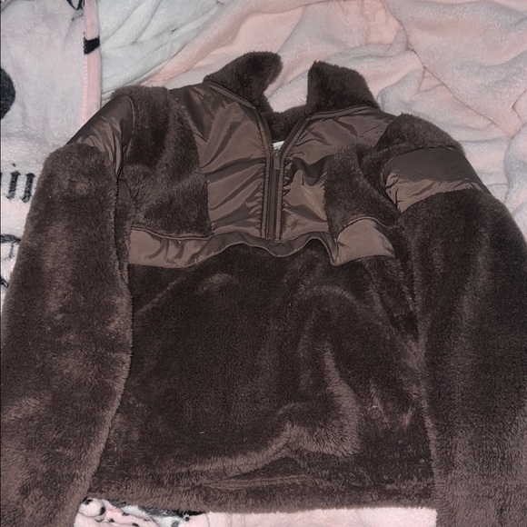 PINK Victoria's Secret Jackets & Blazers - Brown Fleece Pullover Jacket